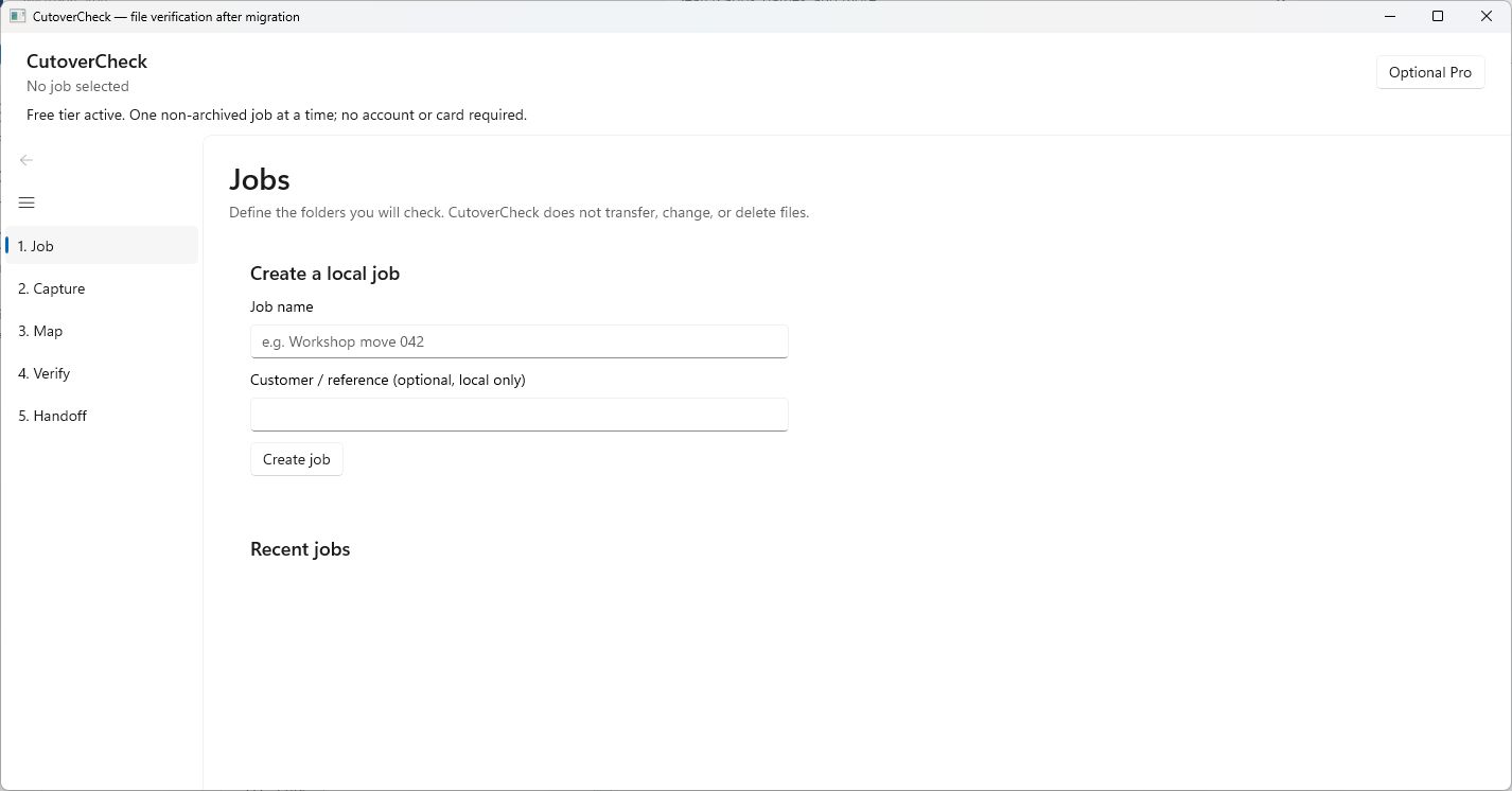 Annotated CutoverCheck guide screenshot