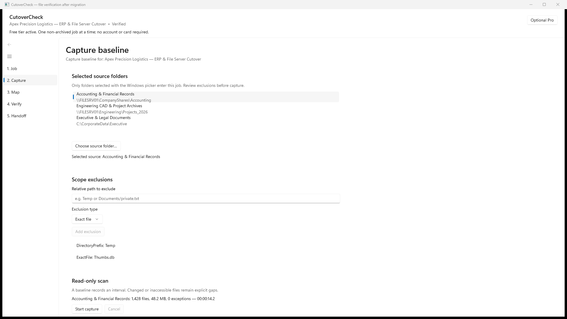 Reviewed cutovercheck screen showing Start capture