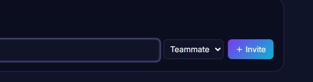 Current ContractorDesk Teammates invite row with role selection and enabled + Invite button; account and teammate details excluded.