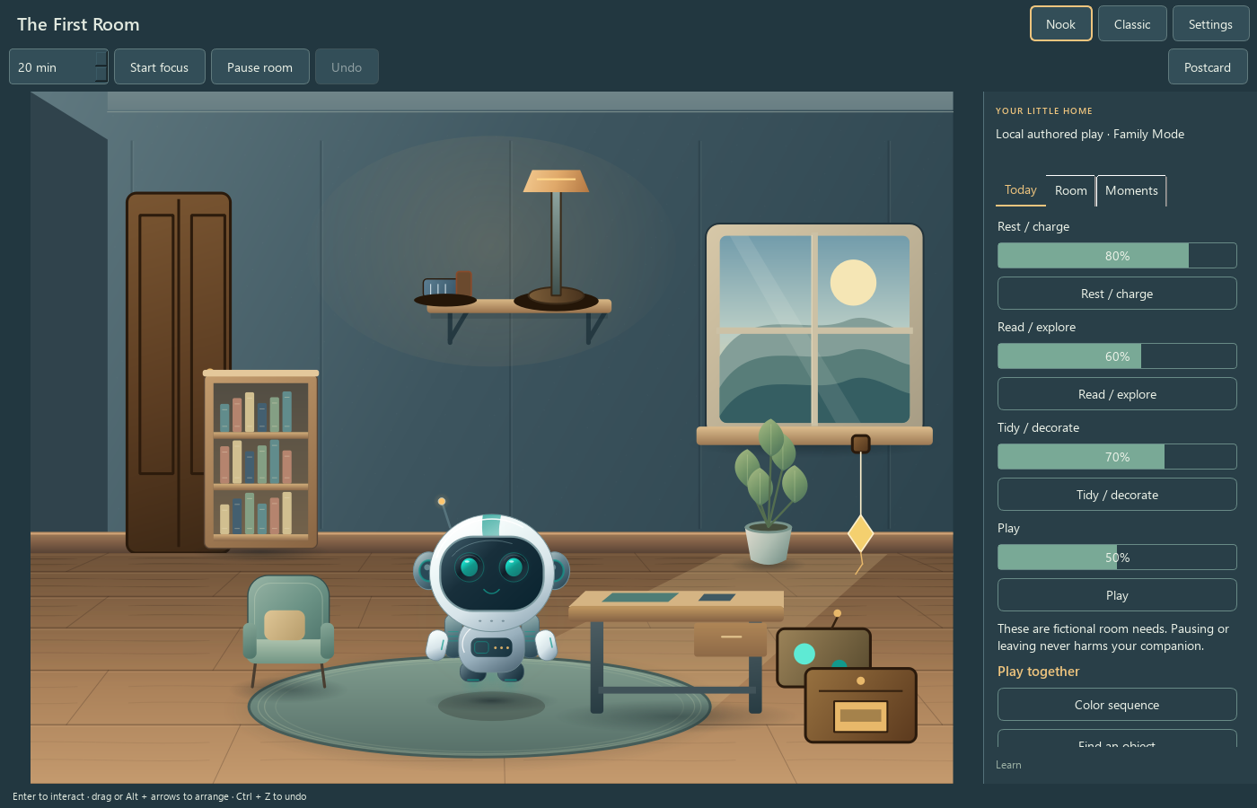 Reviewed wittlet screen showing Settings