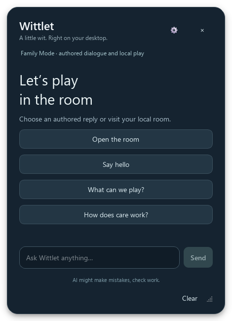 Reviewed wittlet screen showing Open the room