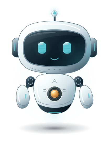 Orbit, a pearl colored Wittlet character with a glass visor and blue eyes