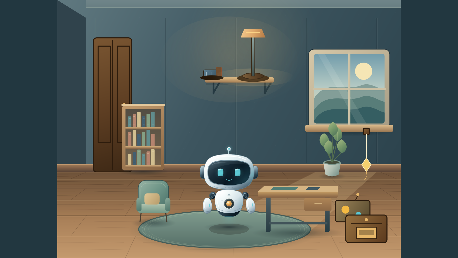 Orbit in a furnished room