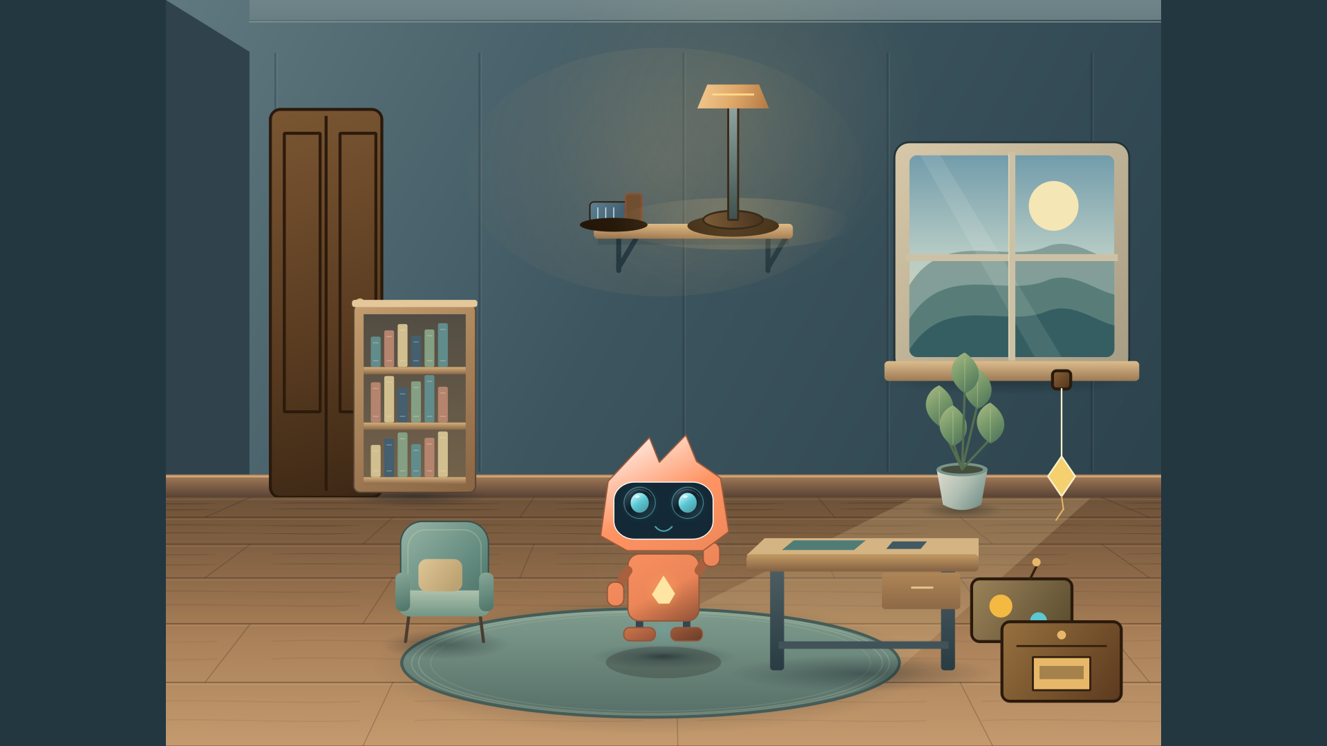 Ember in a furnished room